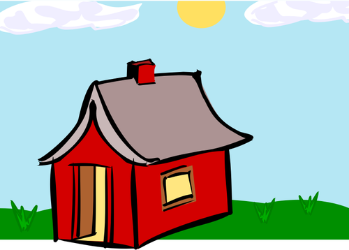 Vektor menggambar merah Booth rumah