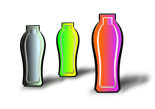 Vektor illustration av tre olika fÃ¤rgade dryck behÃ¥llare