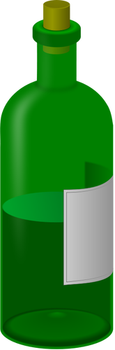 Groene fles met label vector