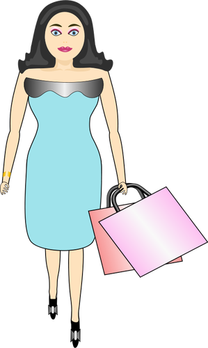 Immagine vettoriale shopper donna