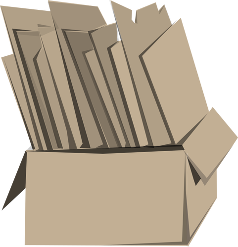Vectorillustratie van kartonnen doos vol met karton