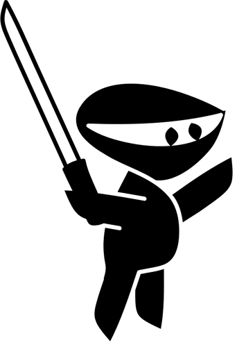Ninja charakter silueta vektorovÃ½ obrÃ¡zek