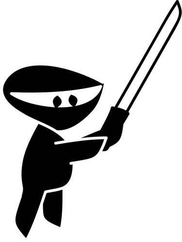 Ninja silhouette noire vector clipart