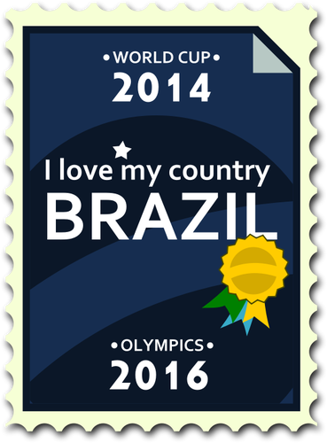 BrÃ©sil aux Jeux olympiques et la Coupe du monde image vectorielle de timbre postal