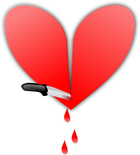 Hjertet skiver med en kniv vektorgrafikken