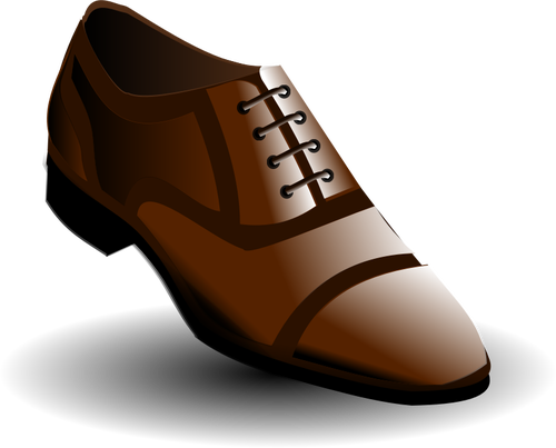Vektor ilustrasi hitam dan coklat sepatu pria