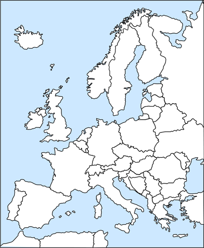 Clipart vetorial do mapa da Europa