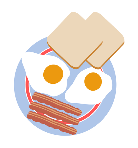 Eier mit Toast und Speck