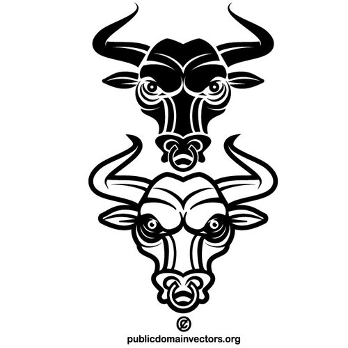 Arte de grampo principal da silhueta de Bull