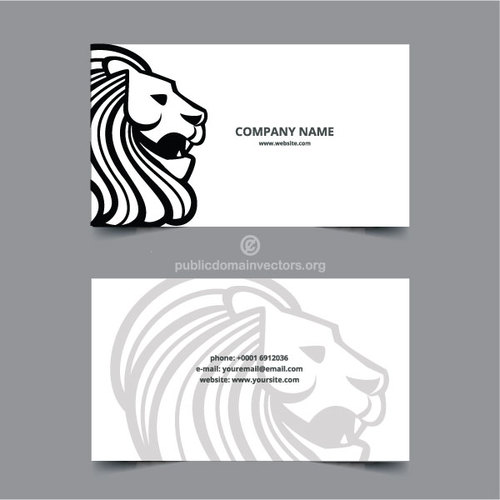 Lion motif business card