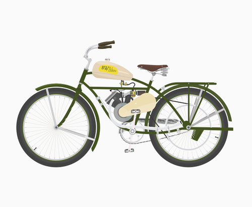 Vintage fiets met motor