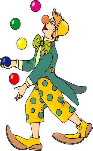 Image vectorielle de clown jongleur