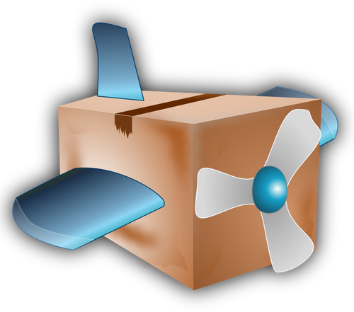 Gambar vektor karton box baling-baling pesawat