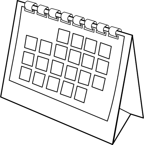 Ilustracja wektorowa kalendarz biurko