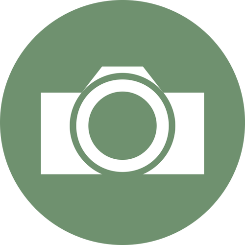 Round camera label vector clip art