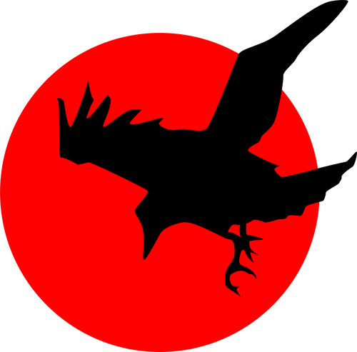 Raven over RÃ¸d mÃ¥ne vektor image