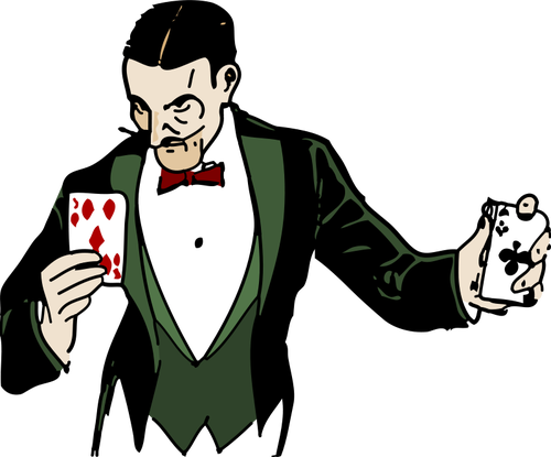 IlustraciÃ³n de vector de truco de tarjeta