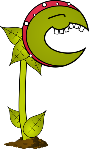 Vector image of cartoon carnivorous plant