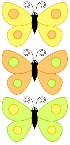 Drei gelbe Schmetterlinge