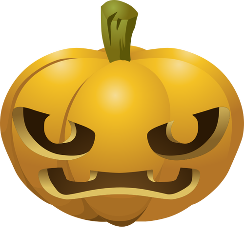 Big teeth Halloween pumpkin color drawing .