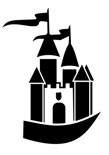 Castelul silueta vector imagine