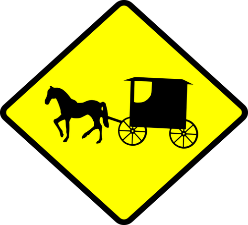 Let op de Amish buggy 