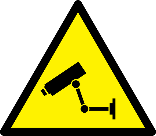 Sinal de aviso de perigo de videovigilÃ¢ncia vector imagem