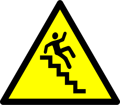 Spada w dÃ³Å‚ po schodach biohazard ostrzeÅ¼enie znak wektorowa