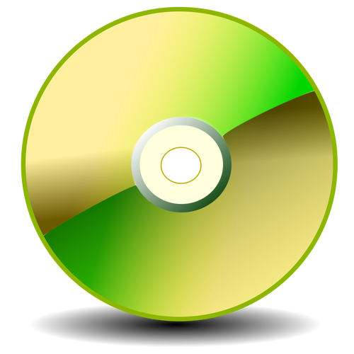 Vektor-Bild grÃ¼n glÃ¤nzende CD-ROM Berg-Zeichens mit Schatten