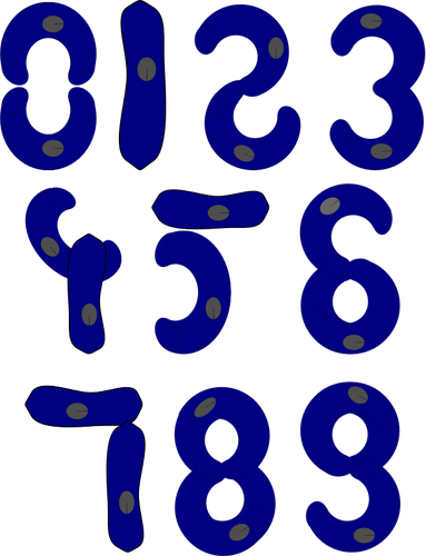 Imagine de vector numerele albastru
