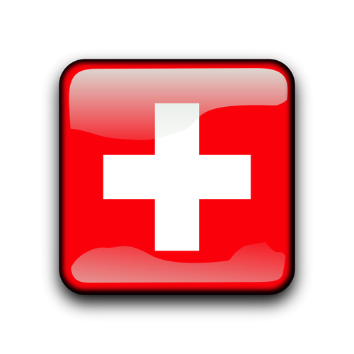 Schweiz flagga knappen