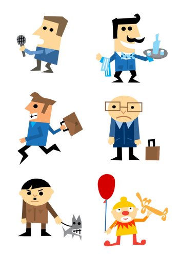 Cartoon Charakter Icons Set Vektor-ClipArt