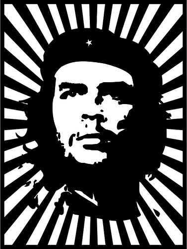 Che Guevara portrett pÃ¥ stripete bakgrunn vektor image
