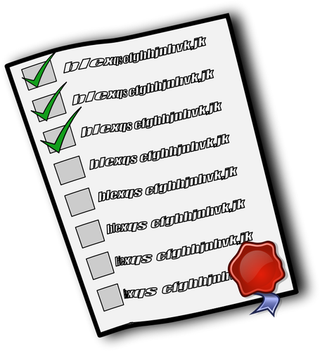 Imagem vetorial de lista de verificaÃ§Ã£o com selo