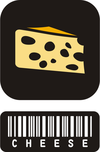 Clipart vectoriels de deux piÃ¨ces autocollant pour le fromage avec code Ã  barres