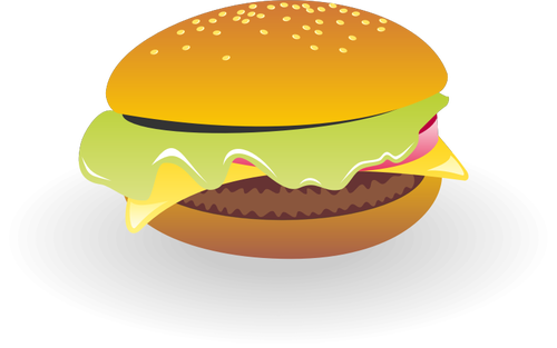 Cheeseburger s omÃ¡Äkou vektorovÃ© kreslenÃ­