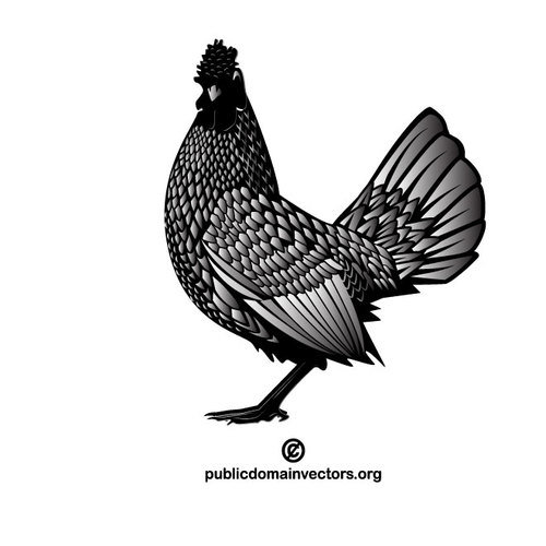 Monocromo de pollo vector clip art