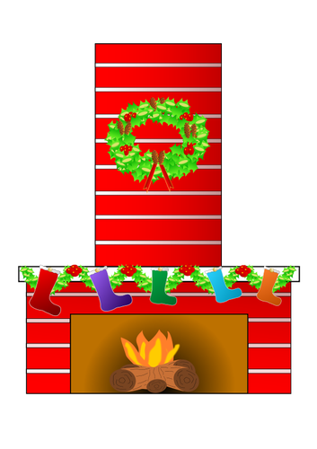 Vector de chimenea de Navidad