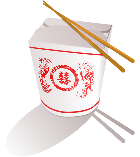 Chinese Fast-Food mit StÃ¤bchen-Vektor-Bild
