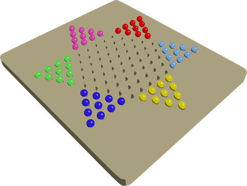 Imagen vectorial del tablero del juego de damas chinas