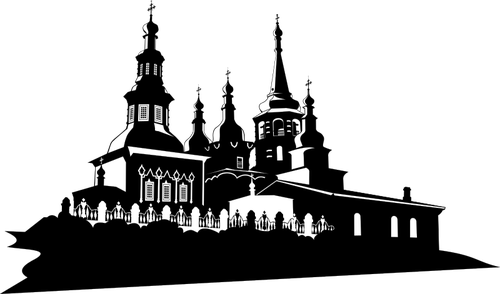 Iglesia ortodoxa en la ilustraciÃ³n de vector de Irkutsk