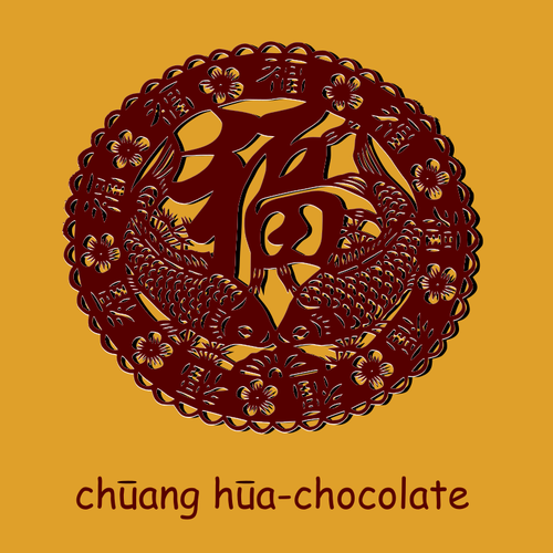 Desenho de sinal de chung hua chocolate vetorial