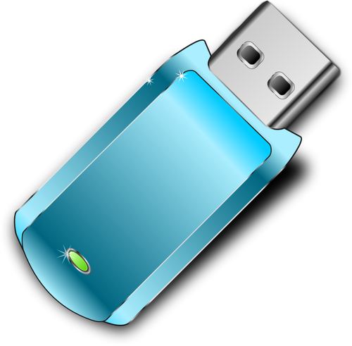 GrÃ¡ficos de vetor de unidade USB azul brilhante