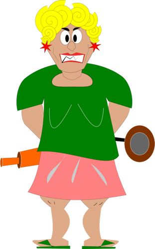 Grafiken von wÃ¼tenden Hausfrau mit einem Nudelholz