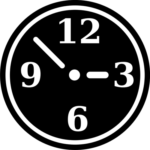 Vektorgrafik von schwarzen und weiÃŸen manuelle Uhr-symbol
