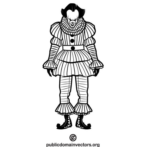 Clown zwart-wit vector illustraties