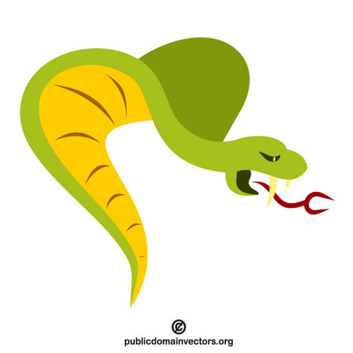 Clipart vectorial de serpiente verde