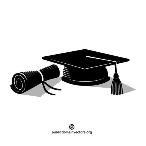 Akademik topi dan college diploma