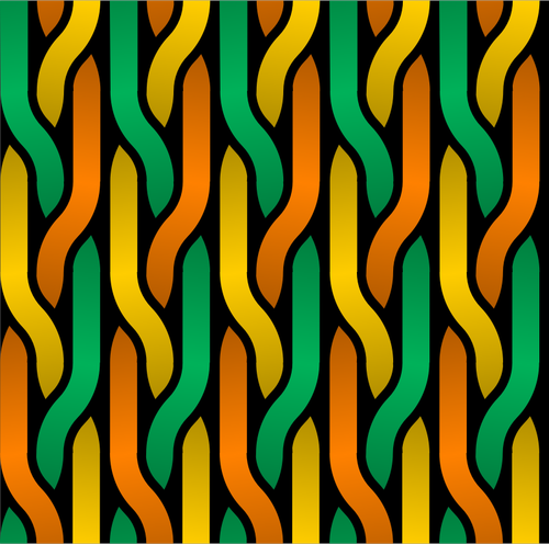 Immagine di vettore di linee tressed arancione, gialle e verde