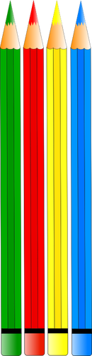 Gambar dari empat berwarna pensil vektor